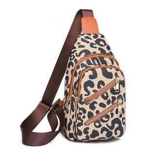 Animal Print Leopard Sling Crossbody Bag