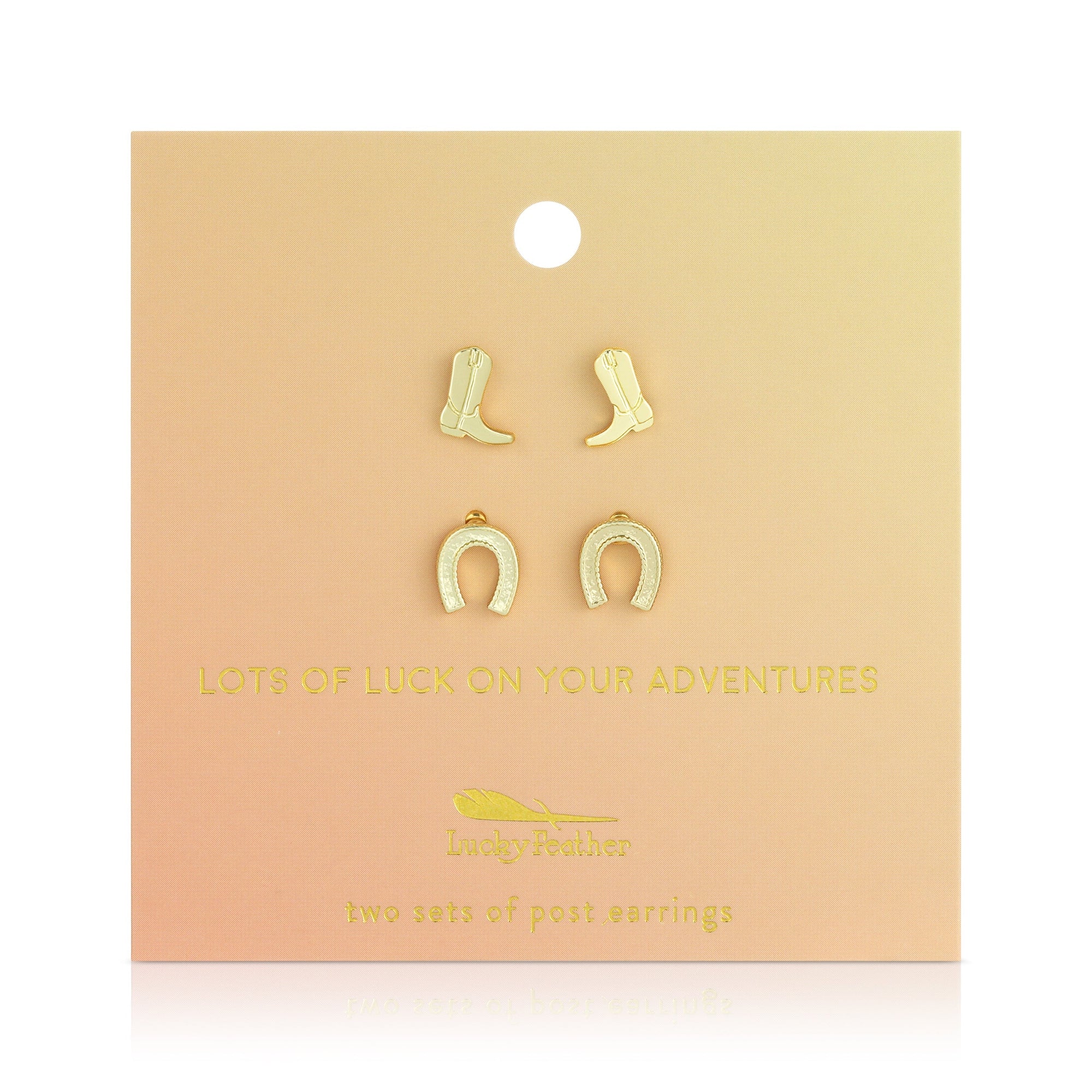 Lots of Luck - Boots + Horseshoe Studs by Lucky Feather