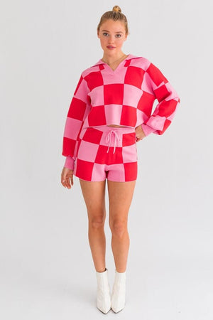 CHECKERED SWEATER SHORTS LE LIS 