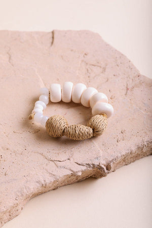 Chunky Beaded Bracelet Jewelry Leto Collection Ivory 