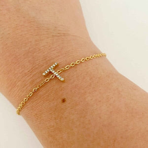 Dainty Sparkle Initial Bracelet Ellison and Young T OS 