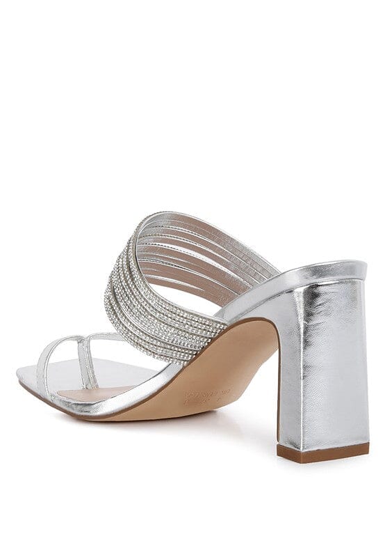 Follow Me Mid Block Heel Sandals Rag Company Silver 5 