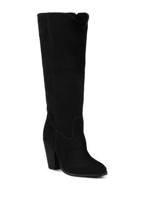 GREAT-STORM Suede Leather Calf Boots Rag Company Black 5 