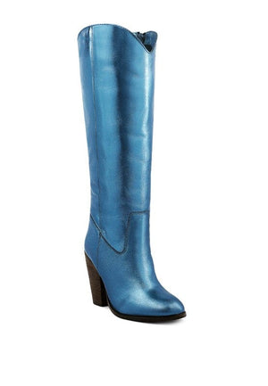 GREAT-STORM Suede Leather Calf Boots Rag Company Blue 5 