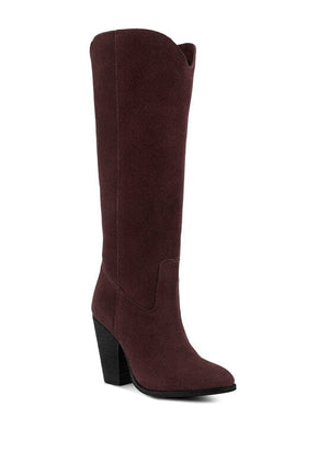 GREAT-STORM Suede Leather Calf Boots Rag Company Burgundy 5 