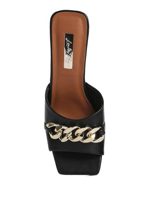 Hotshot Mid Heel Chain Detail Sandals Rag Company 