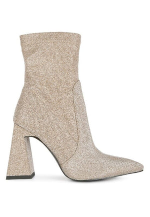 Hustlers Shimmer Block Heeled Ankle Boots Rag Company 