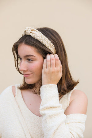 Lurex Basketwoven Top Knot Headband Hats & Hair Leto Collection 