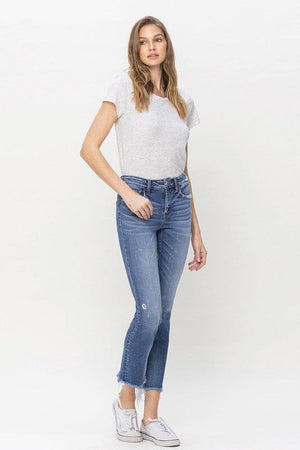 Mid Rise Crop Slim Straight Jeans Flying Monkey 