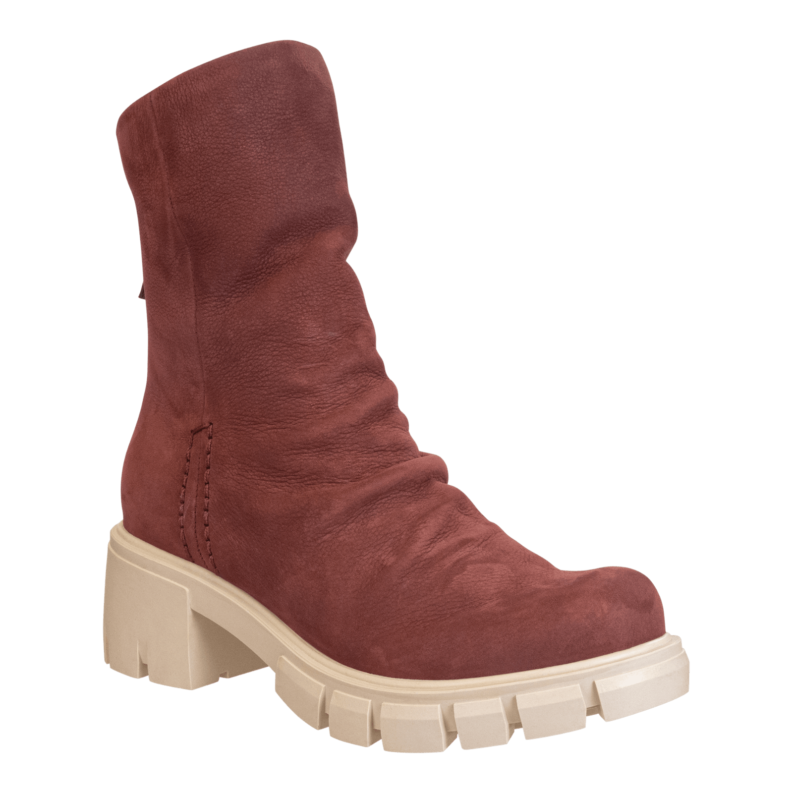 NAKED FEET - PROTOCOL in RUST Heeled Mid Shaft Boots WOMEN FOOTWEAR NAKED FEET 