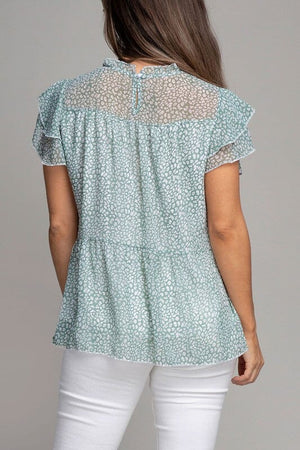 Tiered chiffon blouse Nuvi Apparel 