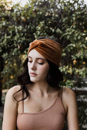 Twisted Velvet Headwrap Hats & Hair Leto Collection Chestnut 