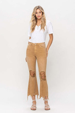 Vintage High Rise Distressed Flare Jeans VERVET by Flying Monkey 
