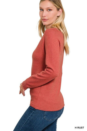 Viscose Round Neck Basic Sweater ZENANA 