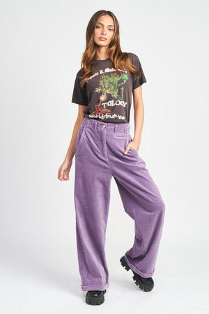 WIDE LEG CORDUROY PANTS WITH POCKETS Emory Park 