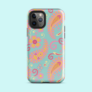 Aqua Paisley Tough Case for iPhone® Knitted Belle Boutique iPhone 11 Pro 