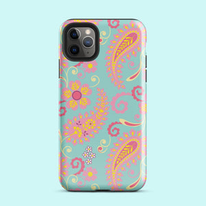 Aqua Paisley Tough Case for iPhone® Knitted Belle Boutique iPhone 11 Pro Max 