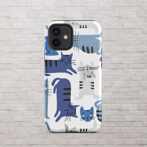 Blue Cats iPhone Case - KBB Exclusive Knitted Belle Boutique iPhone 12 