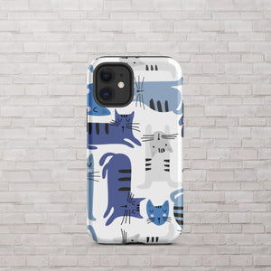 Blue Cats iPhone Case - KBB Exclusive Knitted Belle Boutique iPhone 12 mini 
