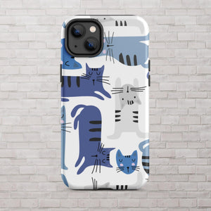 Blue Cats iPhone Case - KBB Exclusive Knitted Belle Boutique iPhone 14 Plus 
