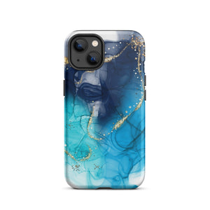 Blue Mix Marble iPhone Case - KBB Exclusive Knitted Belle Boutique iPhone 13 