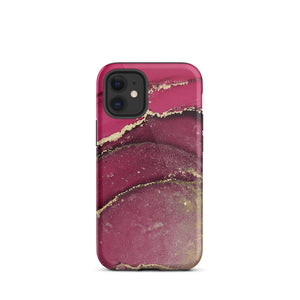 Burgundy Marble iPhone Case - KBB Exclusive Knitted Belle Boutique iPhone 12 mini 
