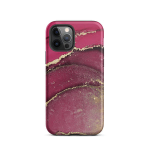 Burgundy Marble iPhone Case - KBB Exclusive Knitted Belle Boutique iPhone 12 Pro 