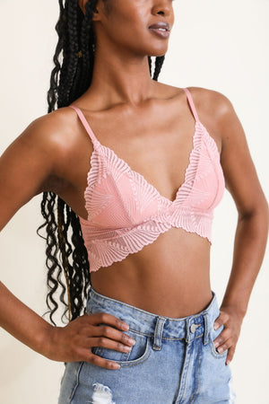 Butterfly Scallop Lace Bralette Bralette Leto Collection 