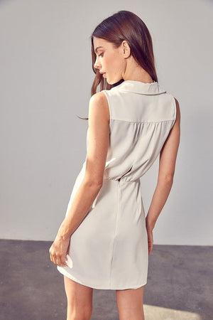 COLLARED SIDE BUTTON DRESS Do + Be Collection 