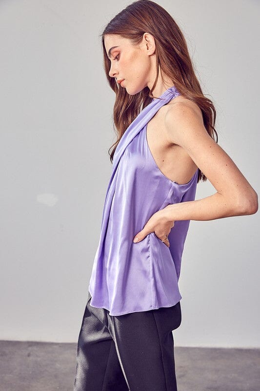 CROSS NECK TOP Do + Be Collection LAVENDER S 