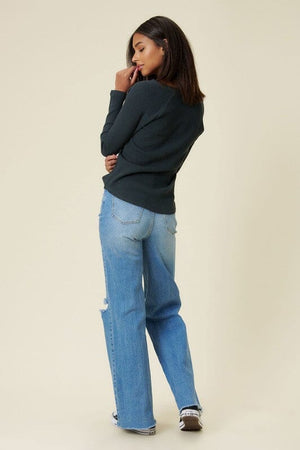 Distressed Wide Fit Jeans Vibrant M.i.U 