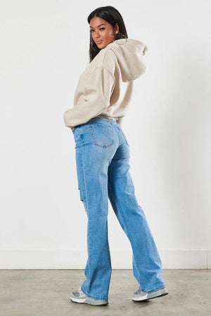 Distressed Wide Leg Jeans Vibrant M.i.U 