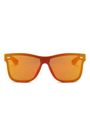 Flat Top Mirrored Rectangle Unisex Sunglasses Cramilo Eyewear 
