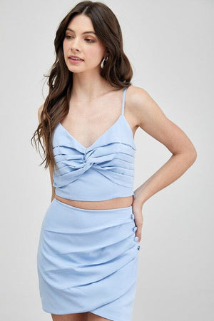 FRONT TWIST CAMI TOP Do + Be Collection SKY BLUE S 