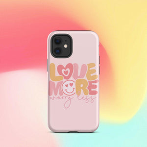 Love More Worry Less iPhone Case - KBB Exclusive Knitted Belle Boutique iPhone 12 mini 