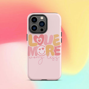 Love More Worry Less iPhone Case - KBB Exclusive Knitted Belle Boutique iPhone 13 Pro 