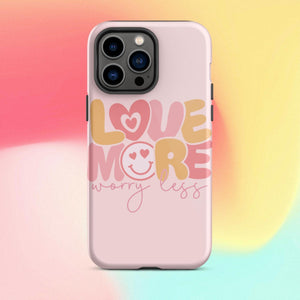 Love More Worry Less iPhone Case - KBB Exclusive Knitted Belle Boutique iPhone 14 Pro Max 