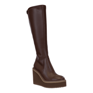 NAKED FEET - APEX in CACAO Wedge Knee High Boots WOMEN FOOTWEAR NAKED FEET 