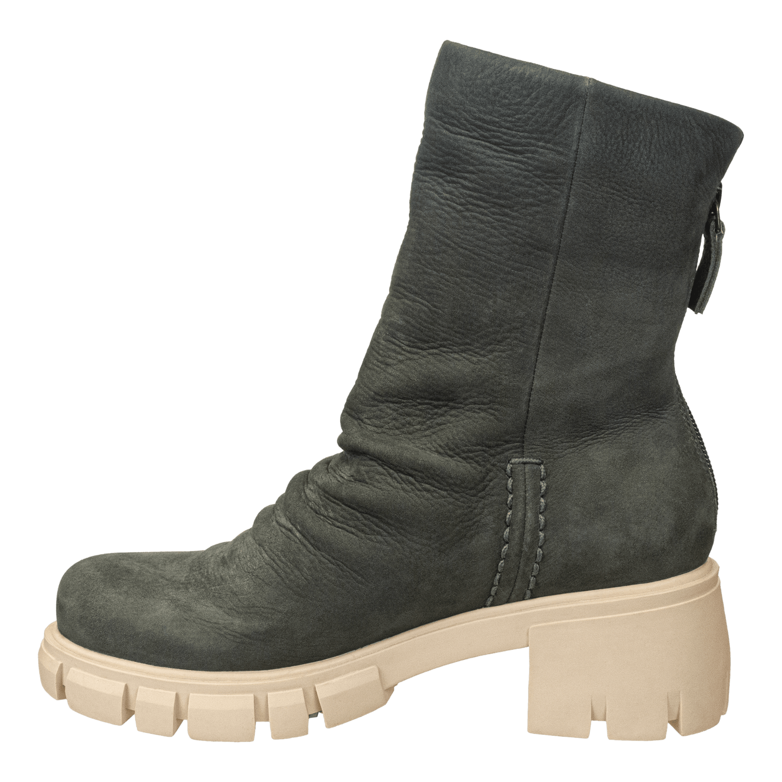 NAKED FEET - PROTOCOL in GREY Heeled Mid Shaft Boots WOMEN FOOTWEAR NAKED FEET 