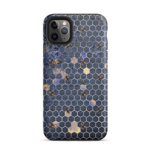 Navy Blue Bee iPhone Case - KBB Exclusive Knitted Belle Boutique iPhone 11 Pro Max 
