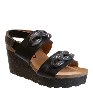 OTBT - FAIR ISLE in BLACK Wedge Sandals WOMEN FOOTWEAR OTBT 