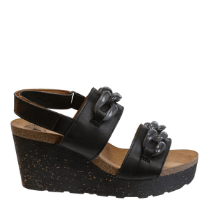 OTBT - FAIR ISLE in BLACK Wedge Sandals WOMEN FOOTWEAR OTBT 