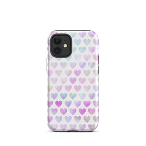 Pastel Hearts iPhone Case - KBB Exclusive Knitted Belle Boutique iPhone 12 mini 
