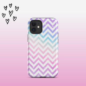 Rainbow Zigzag iPhone Case - KBB Exclusive Knitted Belle Boutique iPhone 12 mini 