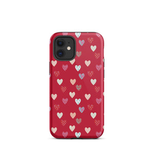 Red Sweethearts iPhone Case - KBB Exclusive Knitted Belle Boutique iPhone 12 mini 