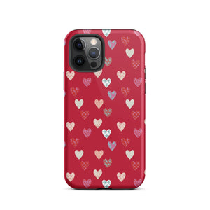 Red Sweethearts iPhone Case - KBB Exclusive Knitted Belle Boutique iPhone 12 Pro 