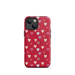 Red Sweethearts iPhone Case - KBB Exclusive Knitted Belle Boutique iPhone 13 mini 
