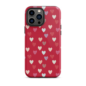 Red Sweethearts iPhone Case - KBB Exclusive Knitted Belle Boutique iPhone 13 Pro Max 
