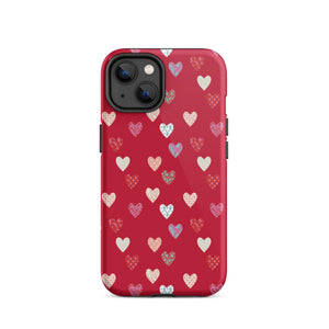 Red Sweethearts iPhone Case - KBB Exclusive Knitted Belle Boutique iPhone 14 