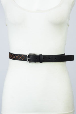 Skinny Punched Out Belt Leto Accessories Black Default 